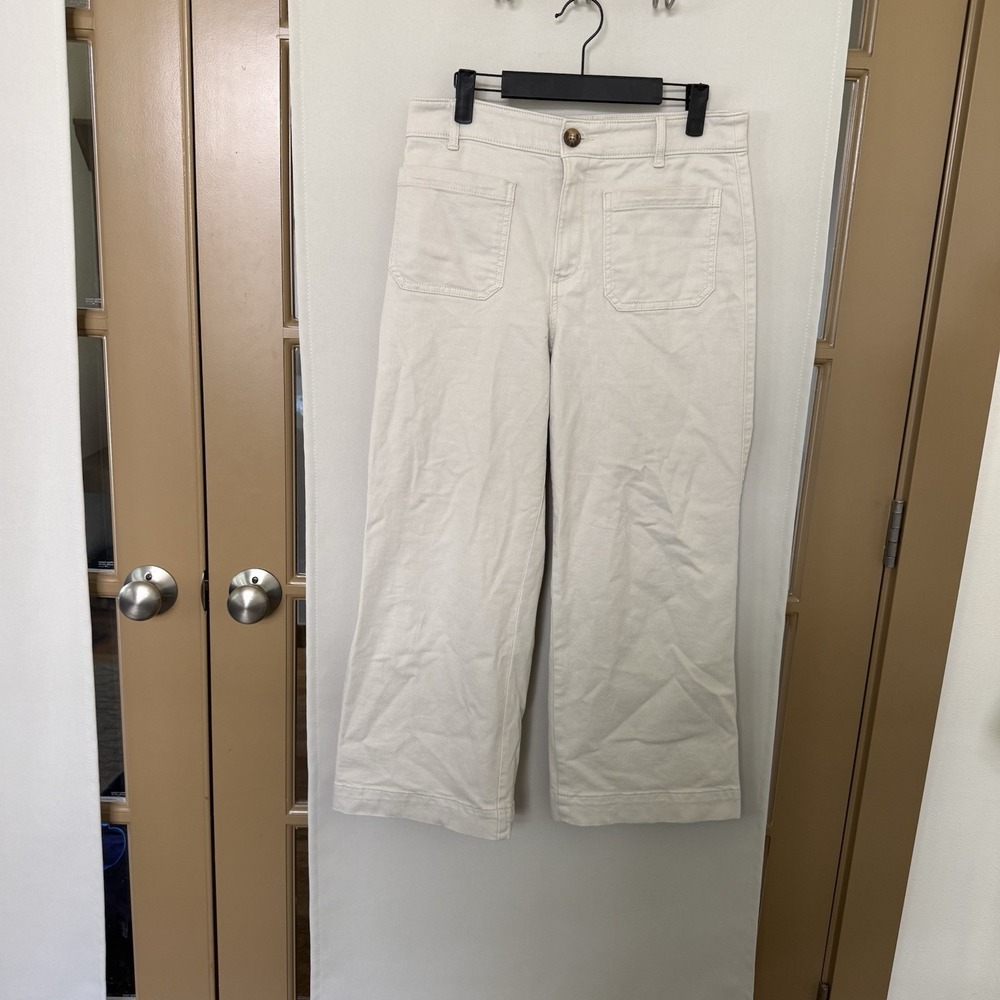 Loft Womens 6 Curvy Tan Beige The Palmer Wide Leg Pants Bottoms